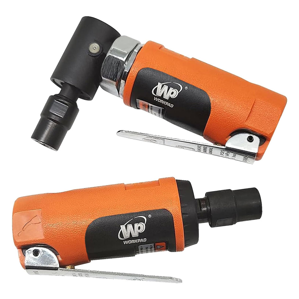 WP WORKPAD Air Die Grinder Set, Straight/Angled Air Die Grinder Kit with 1/4 and 1/8 inch Collets, Pneumatic Tools 2PCS